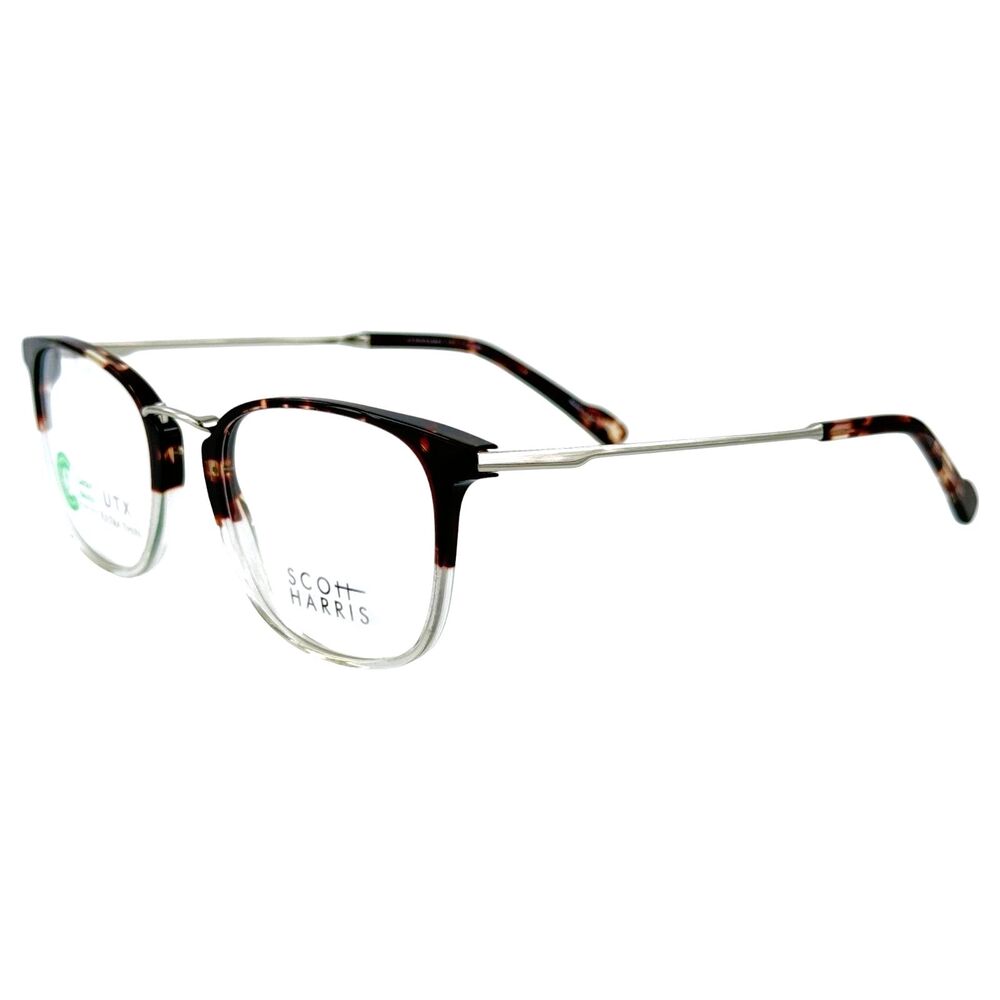 Scott Harris SHX022 Mens Plastic Eyeglass Frame 1 Iced Coffee Crystal 52-20 Case
